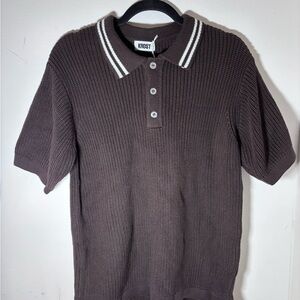 English Rib Short Sleeve Polo by KROST colorway Demitasse NWT